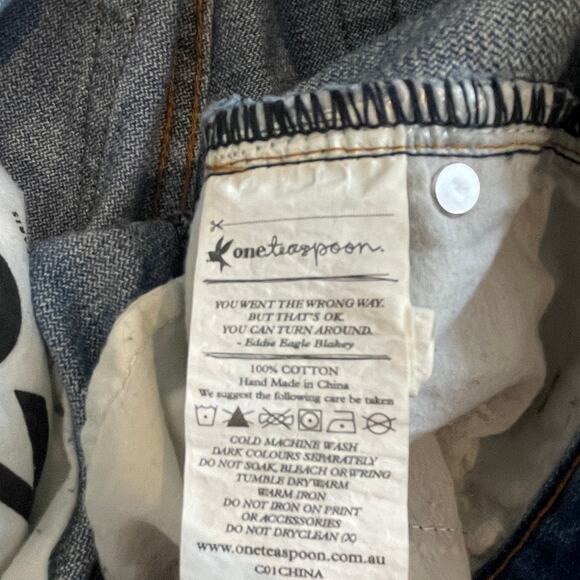 ONE By One Teaspoon Distressed zip ankle low rise Trashed Free Birds J2 2204 - Picture 12 of 15